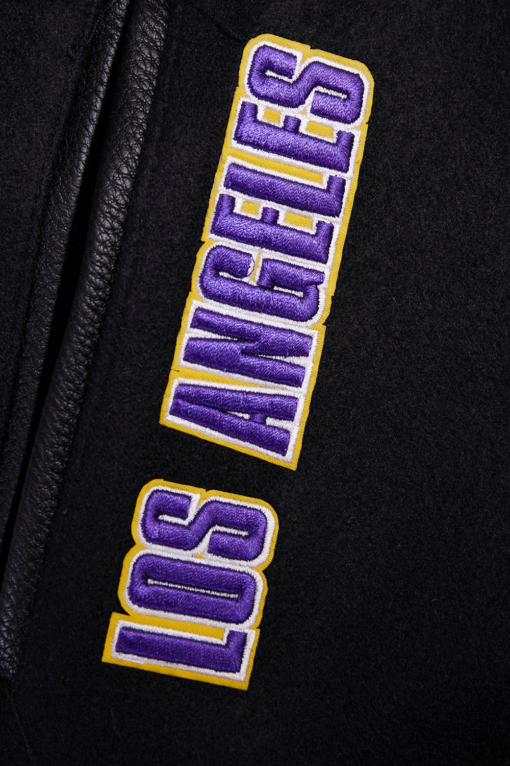 LA Lakers Retro Classic Rib Off White and Purple Varsity Jacket
