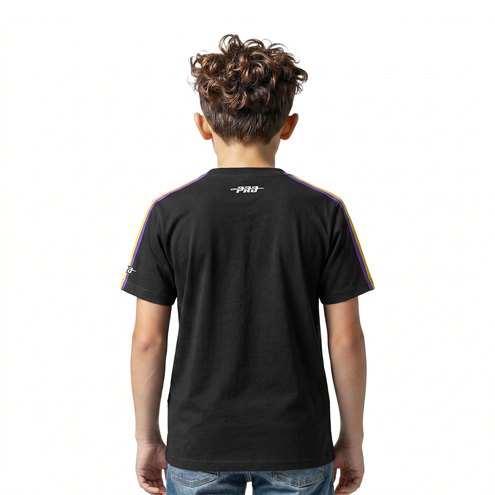 NBA LOS ANGELES LAKERS RETRO CLASSIC LITTLE BOYS SHORT SLEEVE TAPING TEE (BLACK/PURPLE)