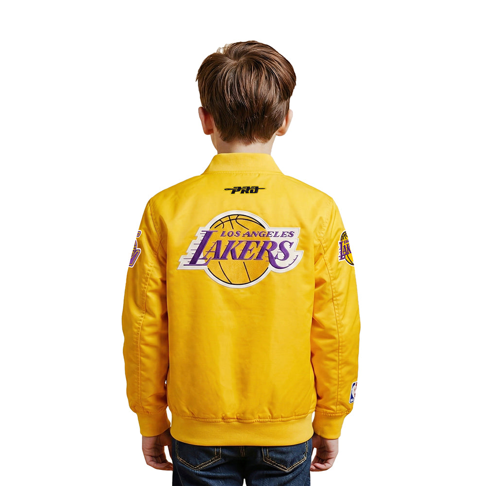 NBA LOS ANGELES LAKERS CLASSIC LITTLE BOYS SATIN JACKET (YELLOW)