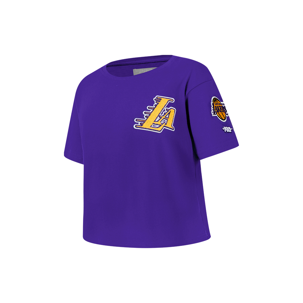 NBA LOS ANGELES LAKERS CLASSIC LITTLE GIRLS SHORT SLEEVE BOXY TEE (PURPLE)