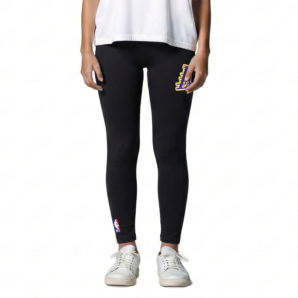NBA LOS ANGELES LAKERS RETRO CLASSIC LITTLE GIRLS LEGGING (BLACK)