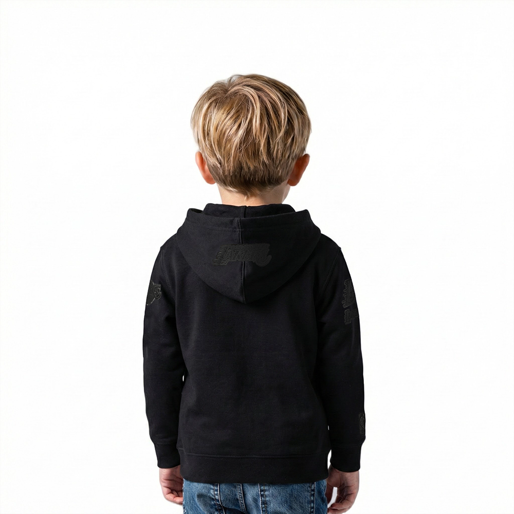 NBA LOS ANGELES LAKERS TRIPLE BLACK TODDLER BOYS FLEECE PULLOVER HOODIE (BLACK)