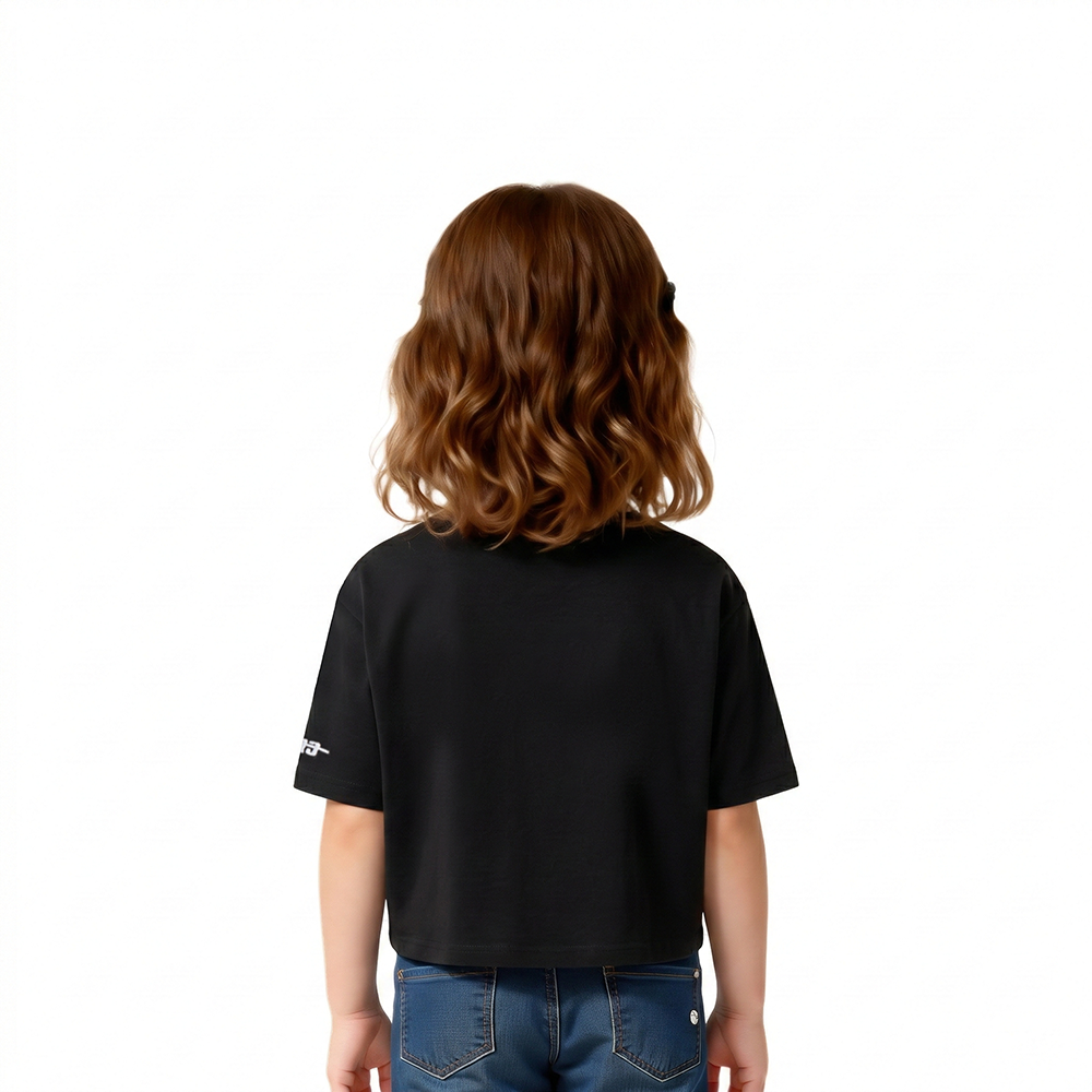 NBA LOS ANGELES LAKERS RETRO CLASSIC TODDLER GIRLS SHORT SLEEVE BOXY TEE (BLACK)