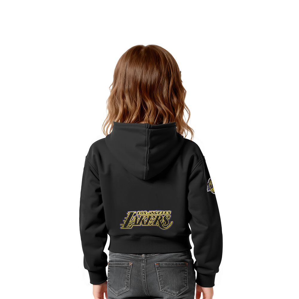 NBA LOS ANGELES LAKERS CLASSIC TODDLER GIRLS FLEECE FULL ZIP HOODIE  (BLACK)