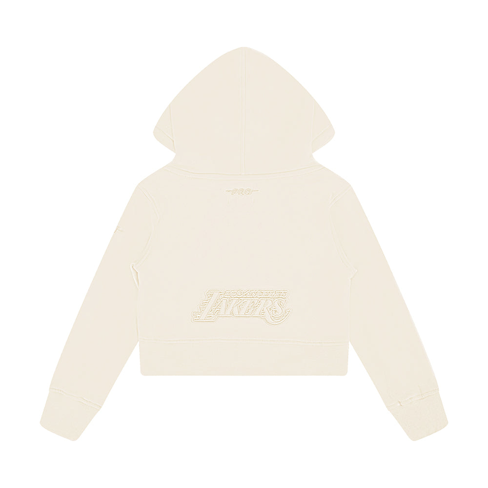 NBA LOS ANGELES LAKERS NEUTRAL TODDLER GIRLS  FLEECE PULLOVER HOODIE (EGGSHELL)