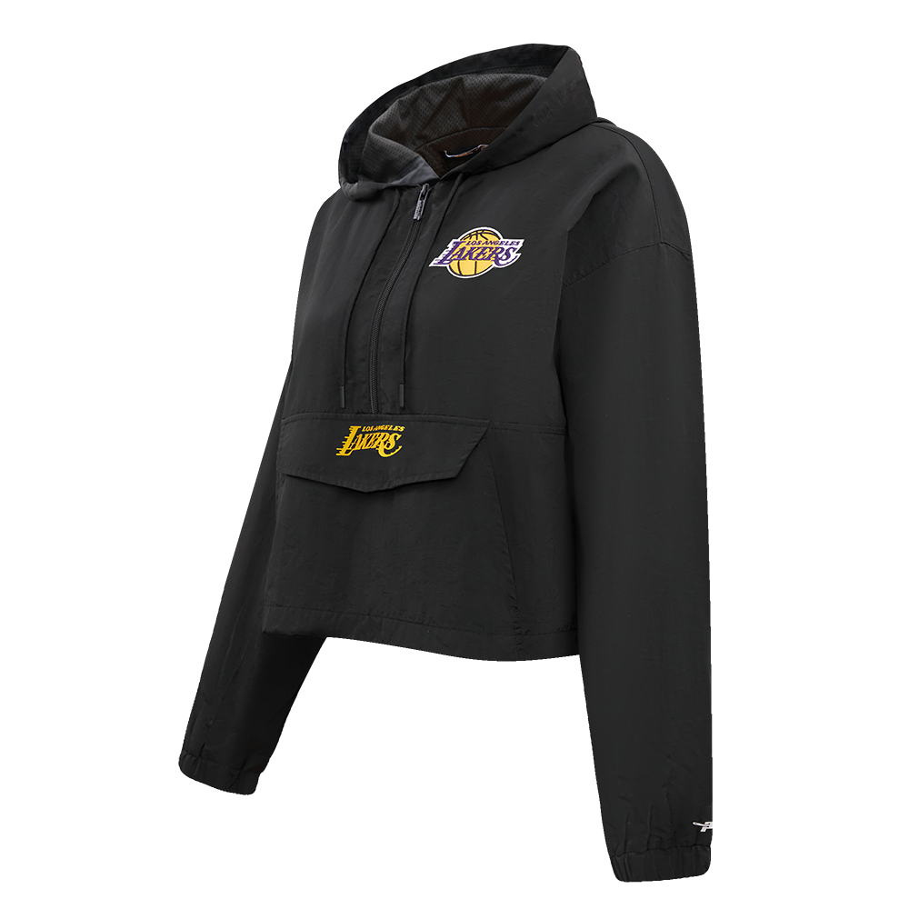 NBA LOS ANGELES LAKERS CLASSIC WIND WOVEN WOMEN'S 1/2 JACKET (BLACK)