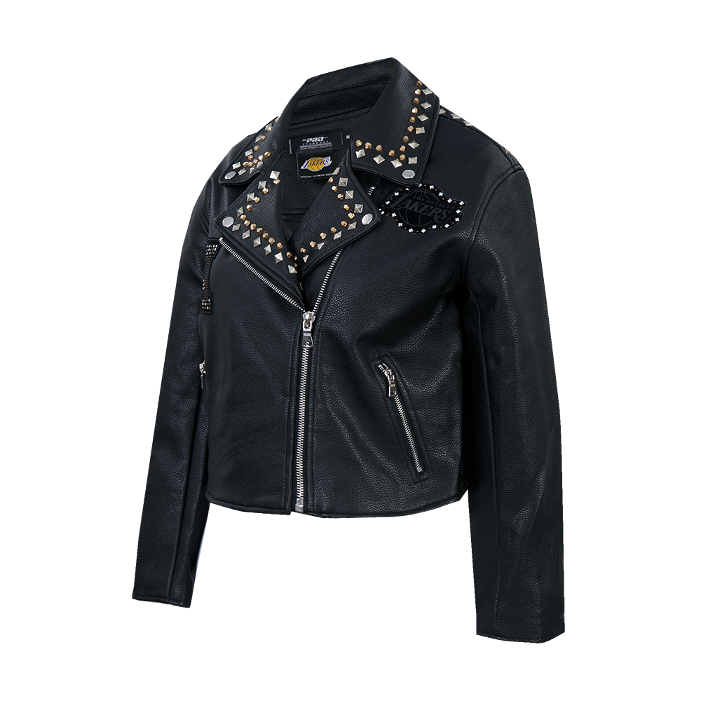 NBA LOS ANGELES LAKERS RENEGADE WOMEN'S LEATHER JACKET (BLACK)