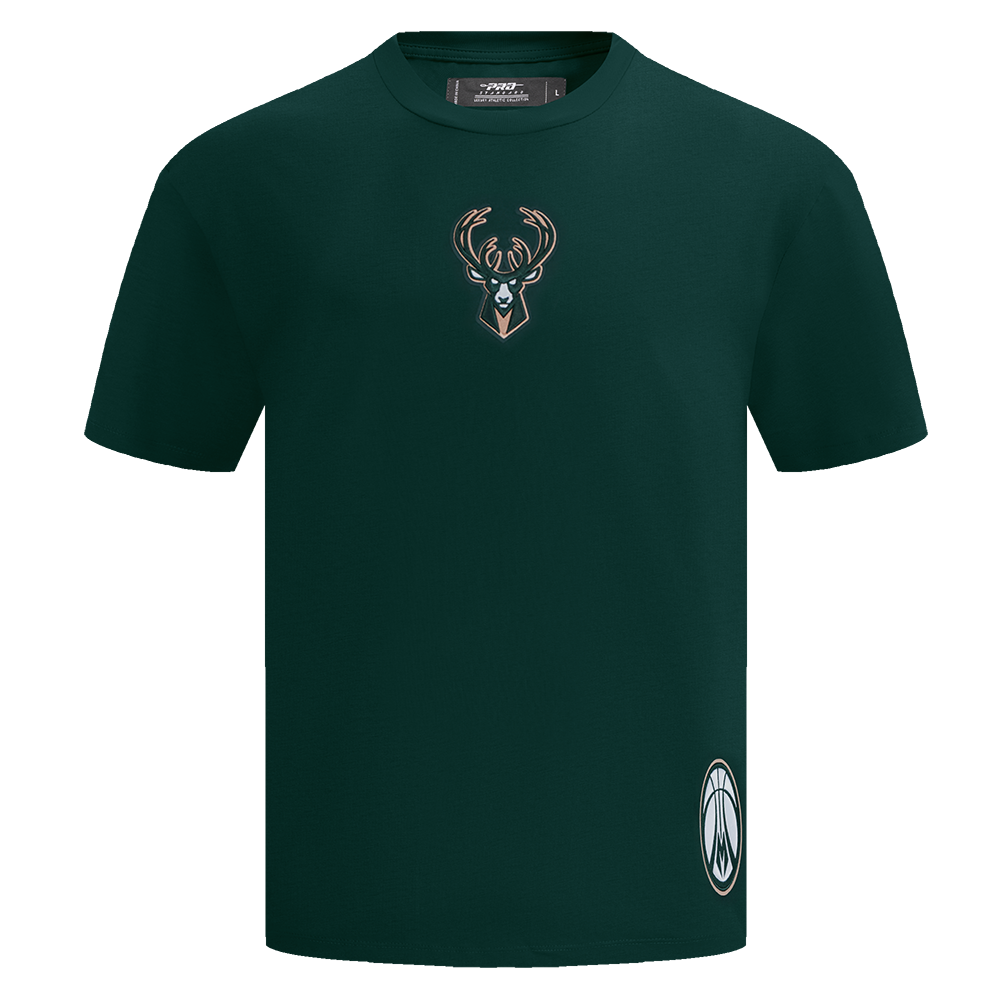 NBA MILWAUKEE BUCKS WINGSPAN MEN'S CJ DROP SHOULDER TEE (FOREST GREEN)