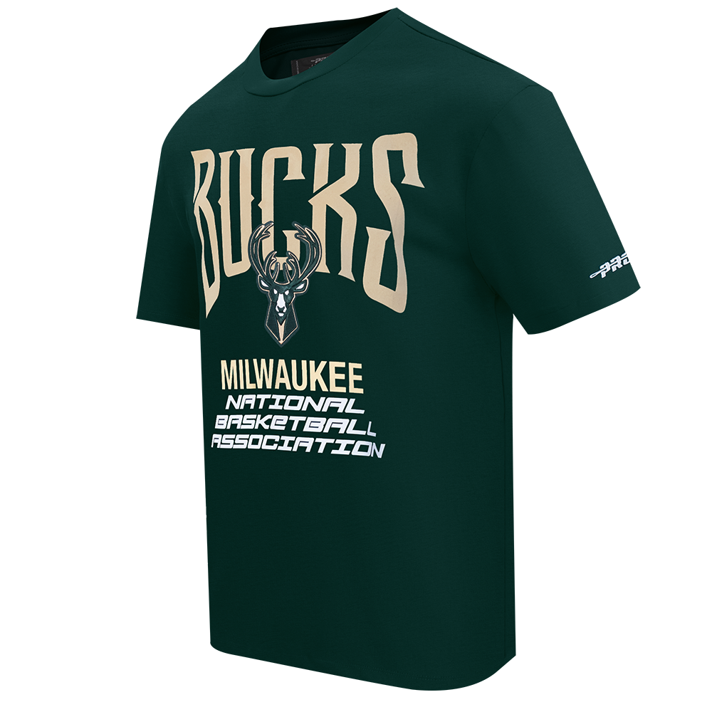 NBA MILWAUKEE BUCKS CITY TOUR 2.0 MEN'S CJ DROP SHOULDER TEE (FOREST GREEN)