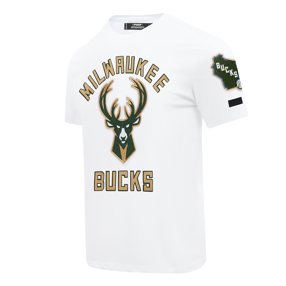 NBA MILWAUKEE BUCKS CITY EDITION 24-25 MEN'S SINGLE JERSEY TEE (WHITE)