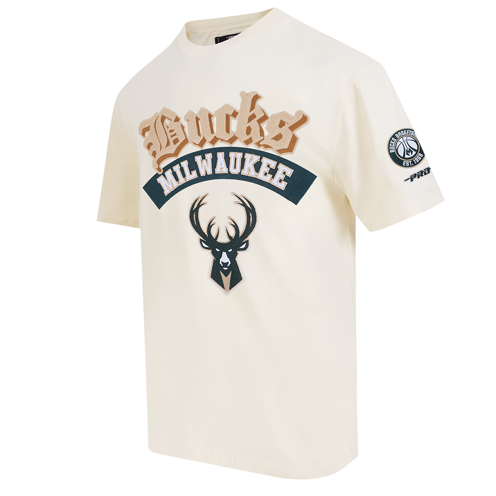 NBA MILWAUKEE BUCKS BEST OF MEN'S DROP SHOULDER TEE (EGGSHELL)