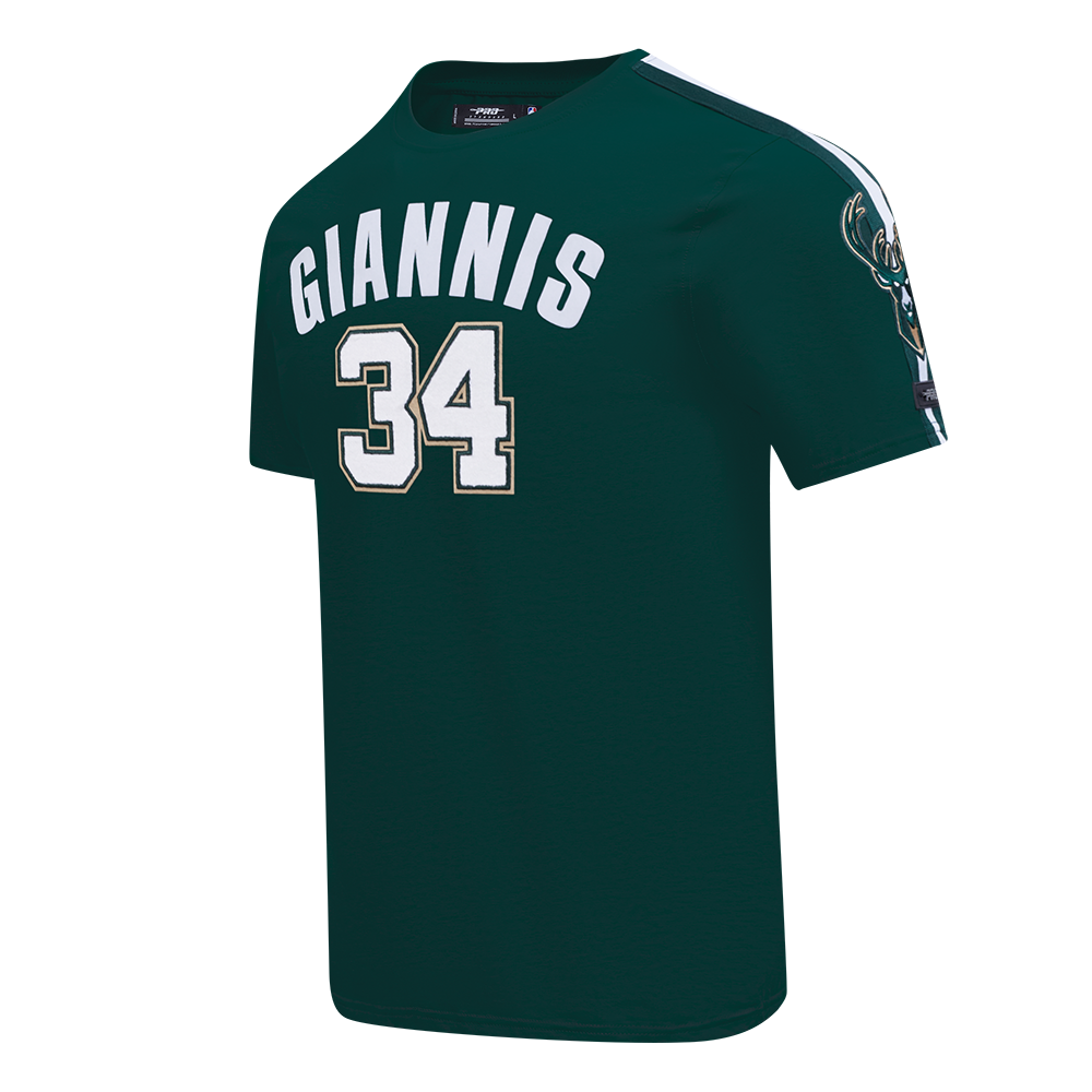 NBA MILWAUKEE BUCKS GIANNIS ANTETOKOUNMPO #34 CLASSIC PNN MEN'S SJ T (FOREST GREEN)