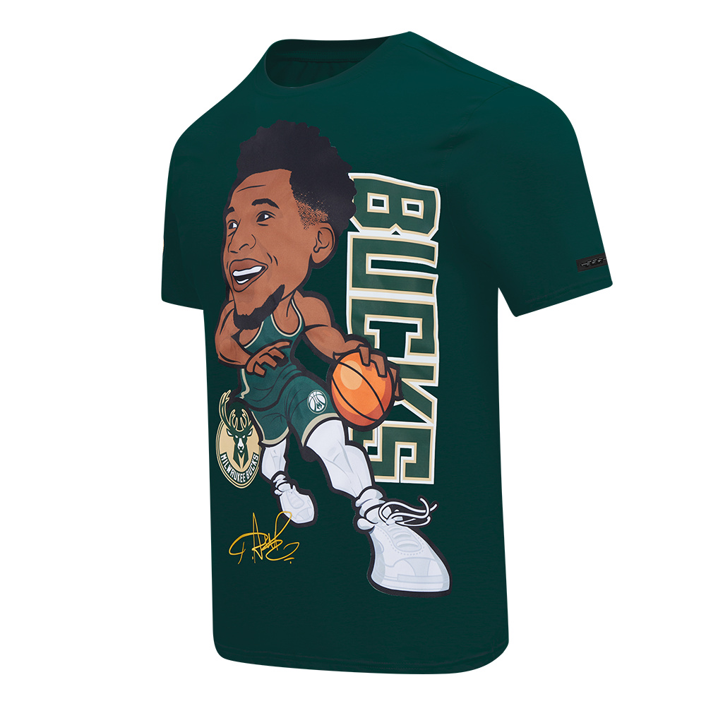 NBA MILWAUKEE BUCKS GIANNIS ANTETOKOUNMPO #34 DRIVE SINGLE JERSEY TEE (FOREST GREEN)