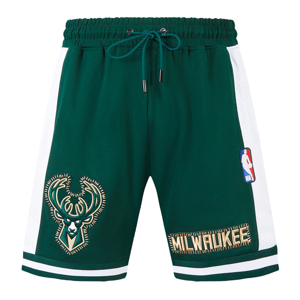 NBA MEN'SILWAUKEE BUCKS DIY PICK STITCH MEN'S DOUBLE KNIT 2.0 SHORT (FOREST GREEN)