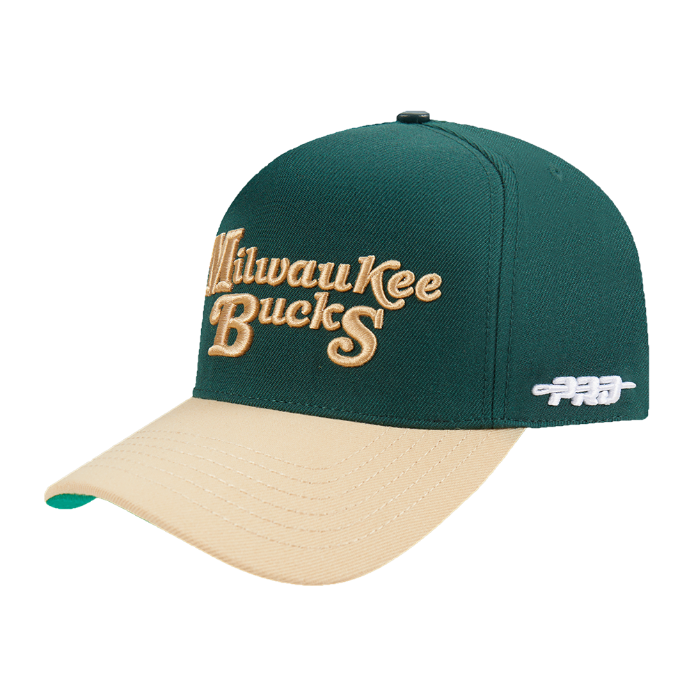 NBA MILWAUKEE BUCKS SOUVENIR MEN'S PINCH FRONT SNAPBACK HAT (FOREST GREEN)
