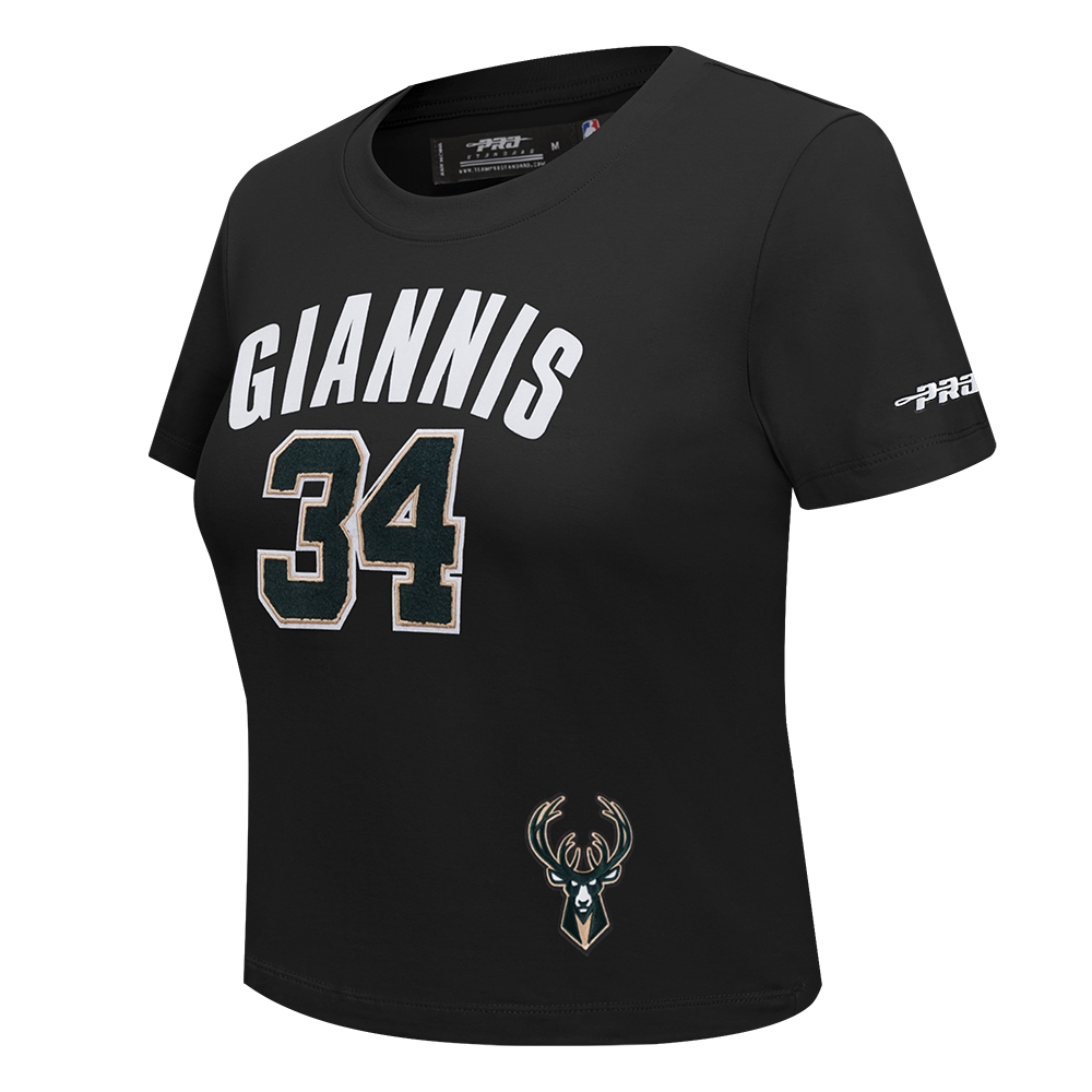 NBA MILWAUKEE BUCKS GIANNIS ANTETOKOUNMPO #34 CLASSIC PNN WOMEN'S SJ S (BLACK)