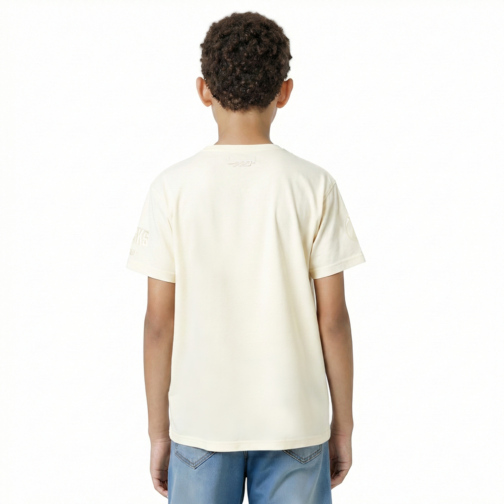 NBA MILWAUKEE BUCKS NEUTRAL BIG BOYS SHORT SLEEVE TEE (EGGSHELL)