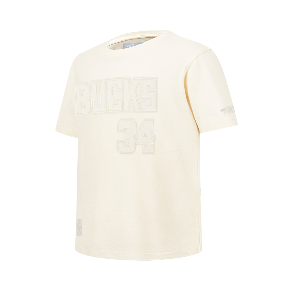 NBA MILWAUKEE BUCKS Giannis Antetokounmpo #34 NEUTRAL PNN BIG BOY'S SS TEE (EGGSHELL)
