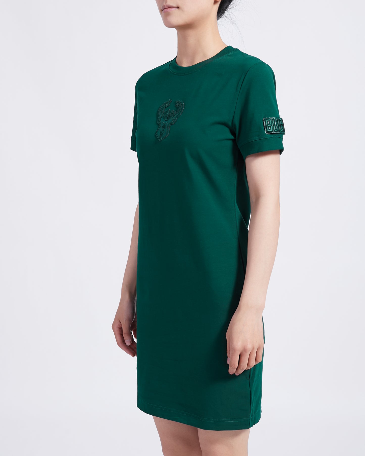NBA MILWAUKEE BUCKS TRIPLE TONAL BODYCON DRESS (FOREST GREEN)