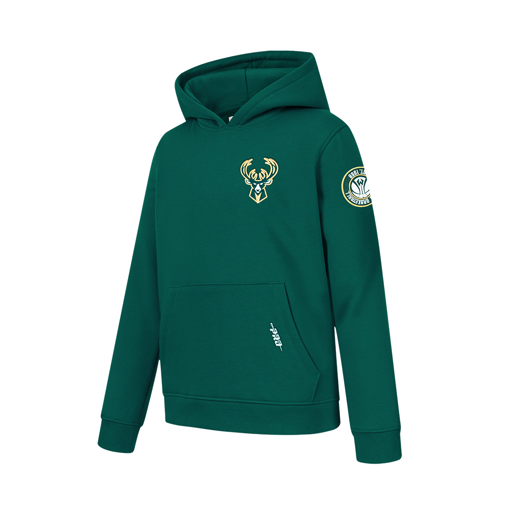 MILWAUKEE BUCKS CLASSIC BIG BOY'S FLC PO HOODIE (FOREST GREEN)