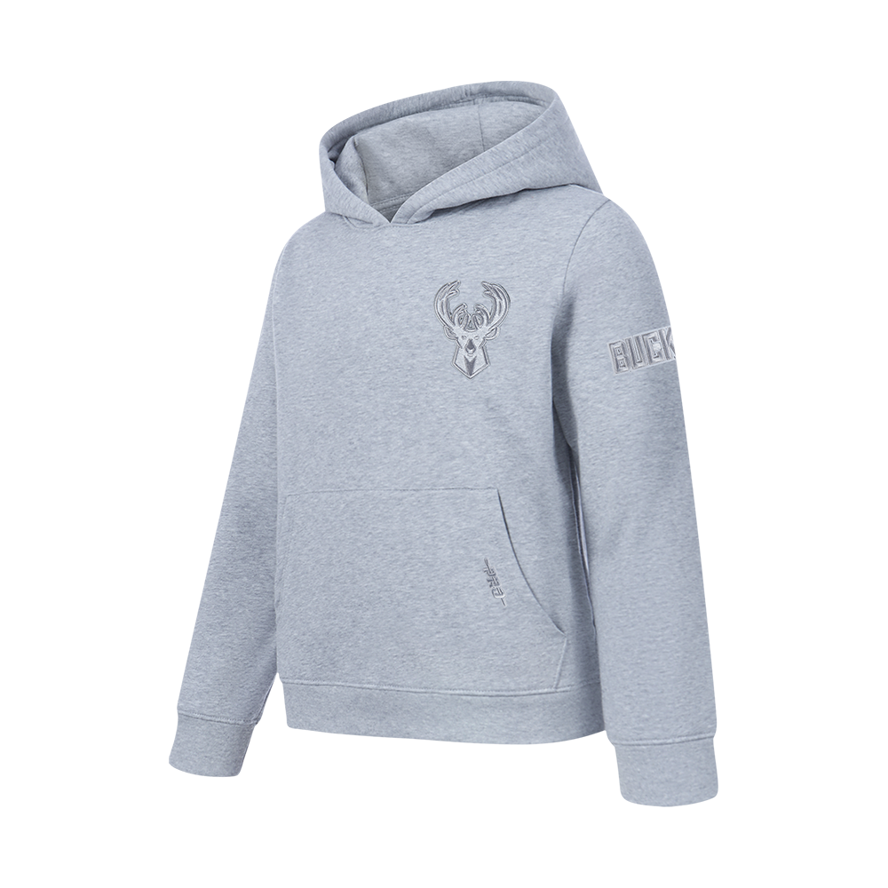 NBA MILWAUKEE BUCKS NEUTRAL BIG BOYS FLC PO HOODIE (DARK HEATHER GRAY)