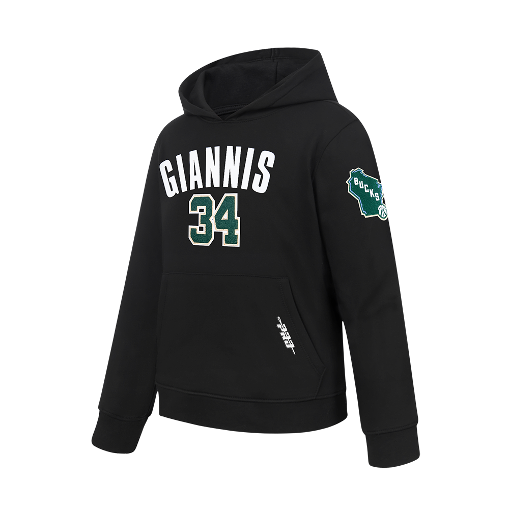 NBA MILWAUKEE BUCKS GIANNIS ANTETOKOUNMPO #34 CLASSIC PNN BIG BOY'S FLE (BLACK)