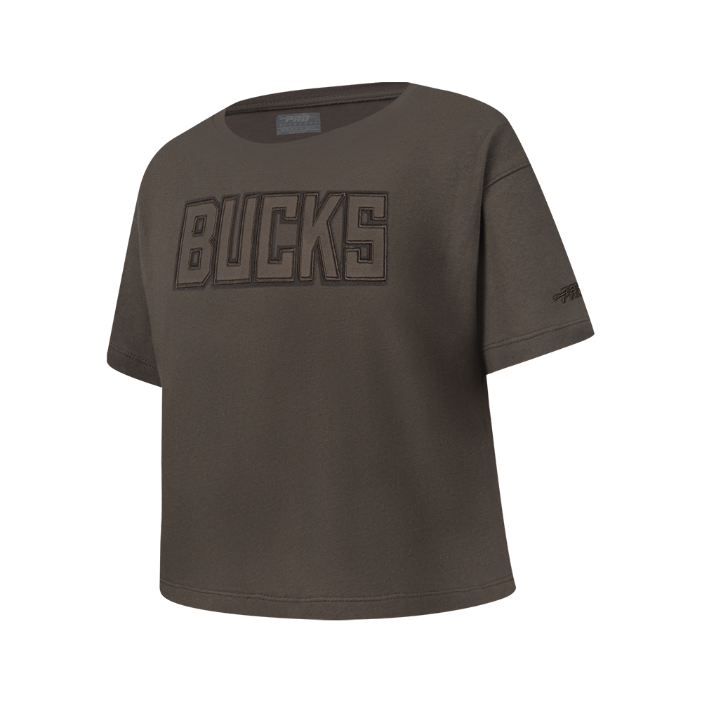 NBA MILWAUKEE BUCKS NEUTRAL BIG GIRLS SS BOXY TEE (DARK TAUPE)