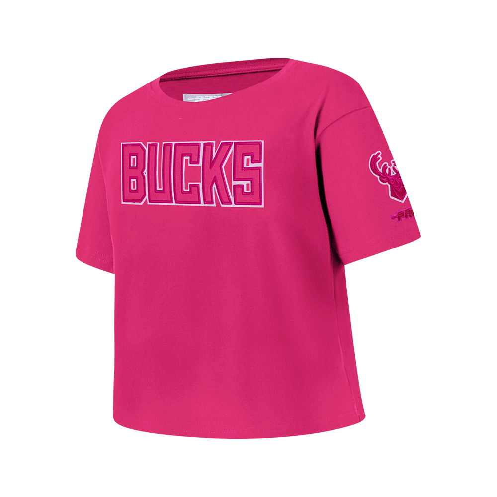NBA MILWAUKEE BUCKS TRIPLE PINK BIG GIRLS SS BOXY TEE (BEETROOT PURPLE)
