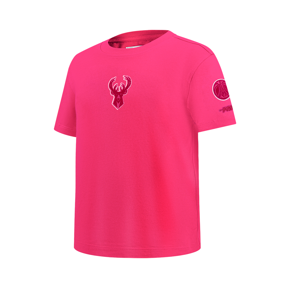 NBA MILWAUKEE BUCKS TRIPLE PINK BIG GIRLS SS SLIM FIT TEE (BEETROOT PURPLE)