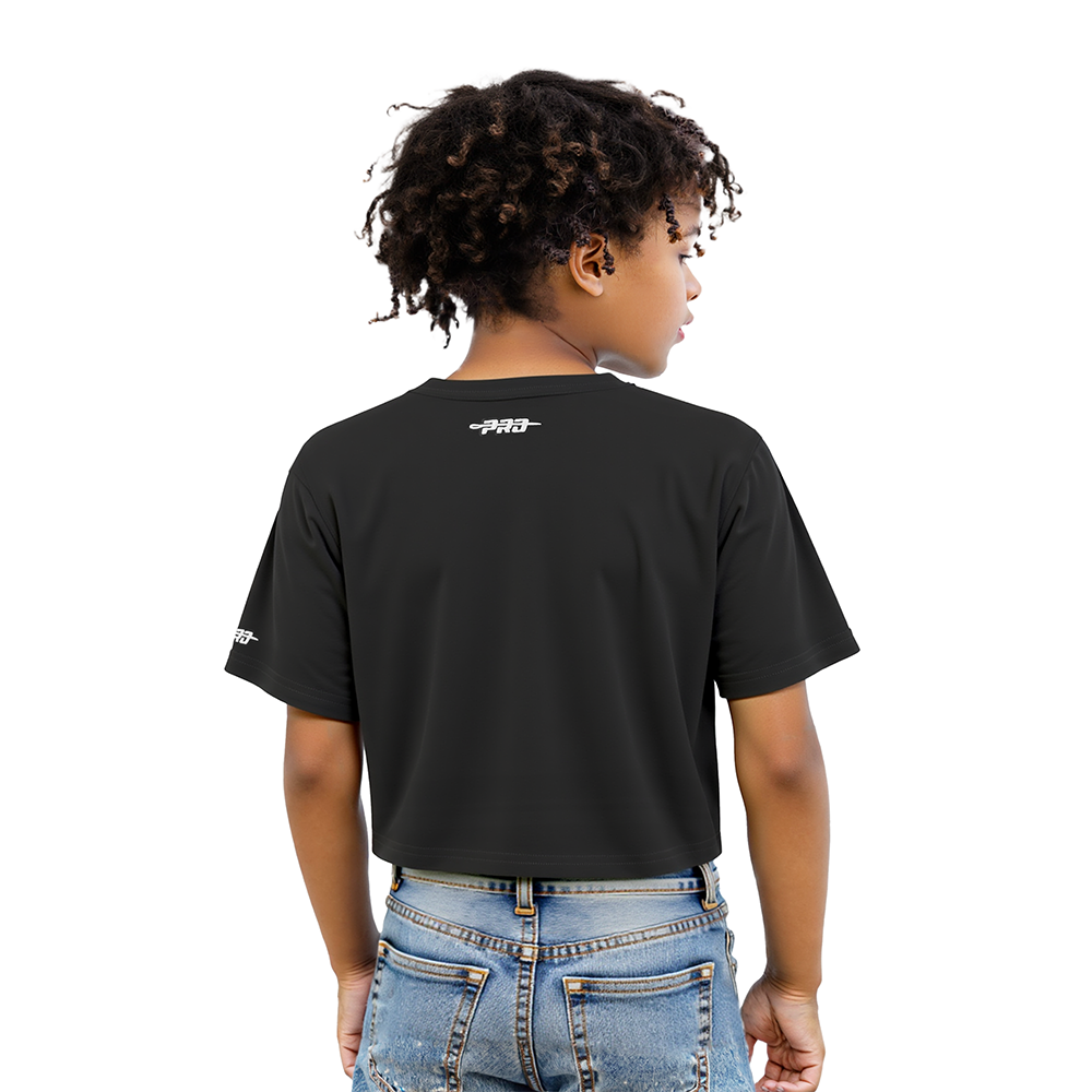 NBA MILWAUKEE BUCKS RETRO CLASSIC LITTLE GIRLS SHORT SLEEVE BOXY TEE (BLACK)