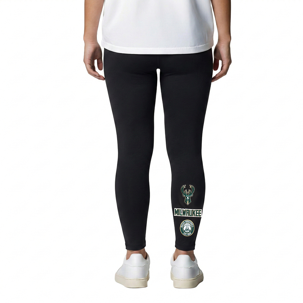 NBA MILWAUKEE BUCKS RETRO CLASSIC LITTLE GIRLS LEGGING (BLACK)