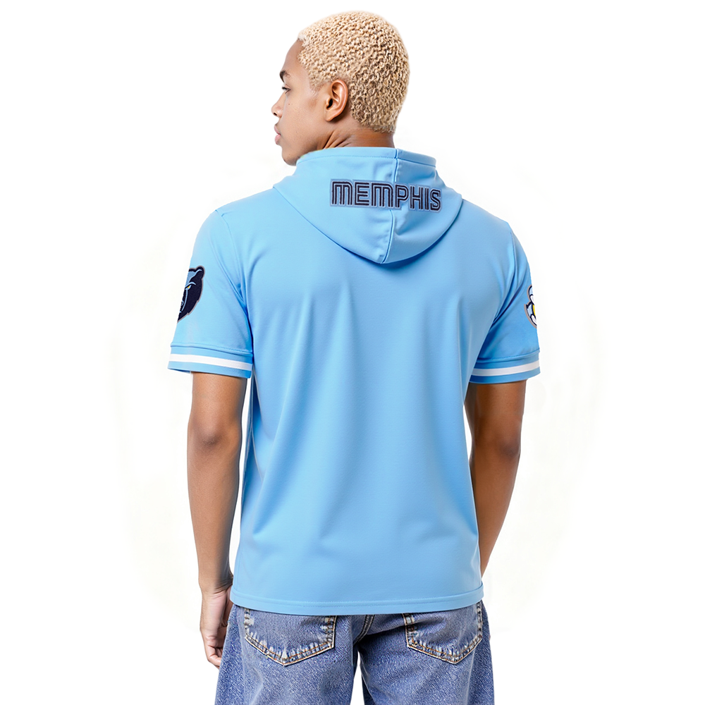 NBA MEMPHIS GRIZZLIES JA MORANT #12 CLASSIC PNN MEN'S SS PO HOODIE (UNIVERSITY BLUE)
