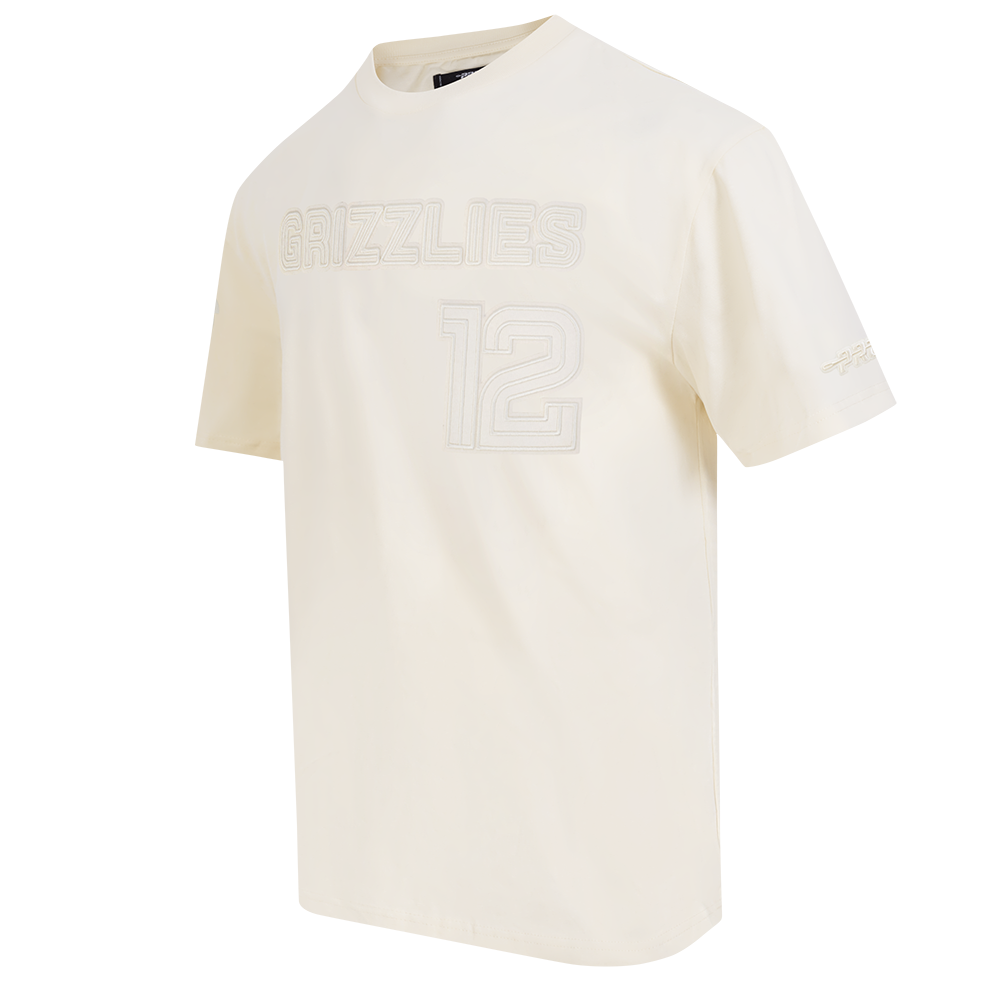 NBA MEMPHIS GRIZZLIES JA MORANT #12 NEUTRAL PNN MEN'S CJ DROP SHOULDER TEE (EGGSHELL)