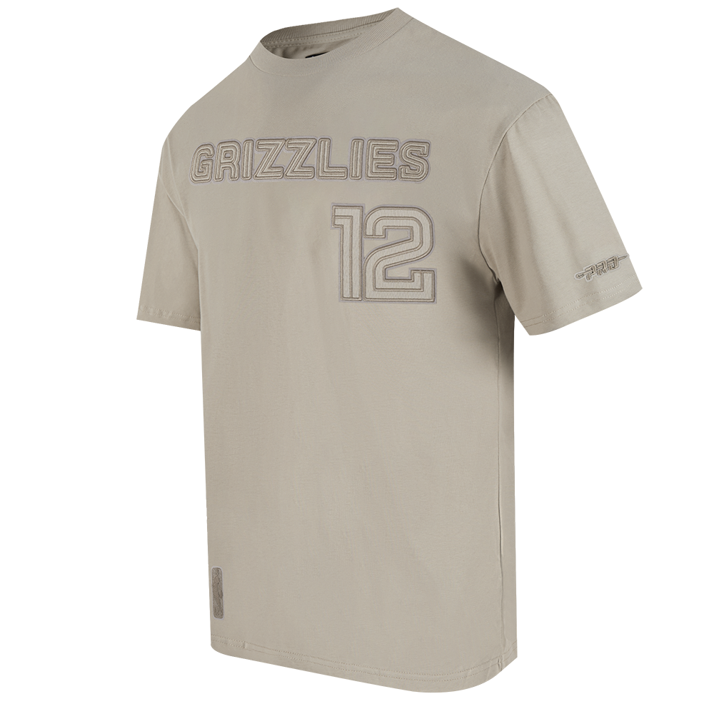 NBA MEMPHIS GRIZZLIES JA MORANT #12 NEUTRAL PNN MEN'S CJ DROP SHOULDER TEE (TAUPE)
