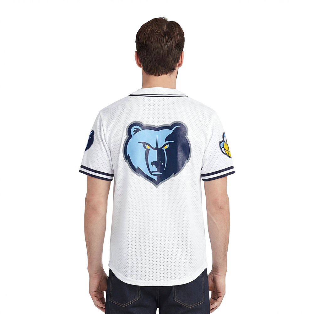 NBA MEMPHIS GRIZZLIES MEN'S MESH BUTTON DOWN JERSEY (WHITE)