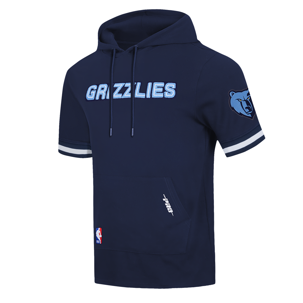 NBA MEMPHIS GRIZZLIES CLASSIC MEN'S CHENILLE DK SS PO HOODIE (MIDNIGHT NAVY)