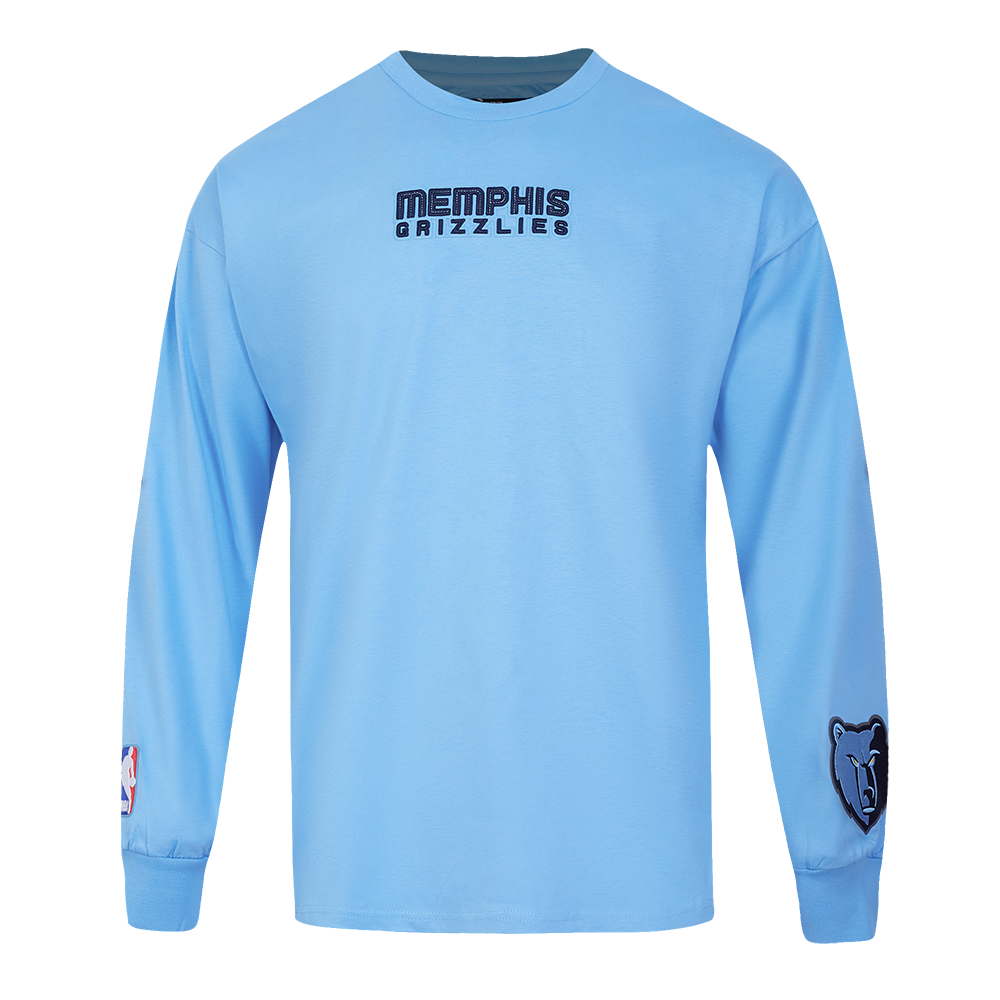 NBA MEMPHIS GRIZZLIES WINGSPAN MEN'S DROP SHOULDER LONG SLEEVE TEE (UNIVERSITY BLUE)