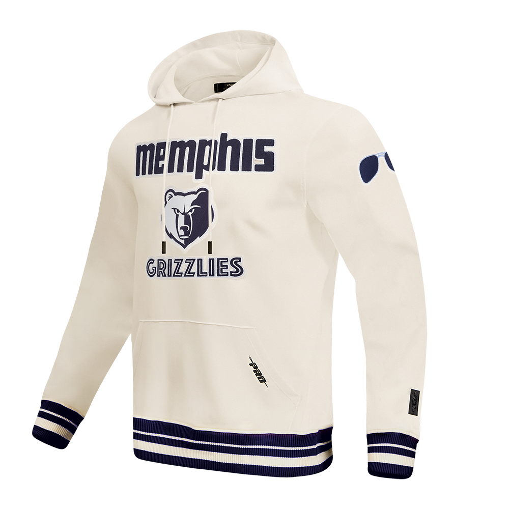 NBA MEMPHIS GRIZZLIES CITY EDITION 25-26 MEN'S RIB FLC PO HOODIE (EGGSHELL/ MIDNIGHT NAVY)