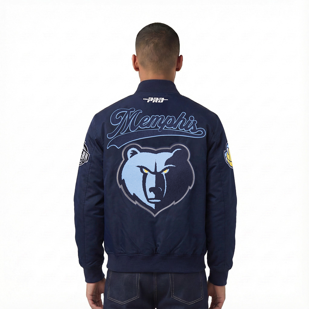 NBA MEMPHIS GRIZZLIES LIVING LARGE MEN'S TWILL JACKET (MIDNIGHT NAVY)