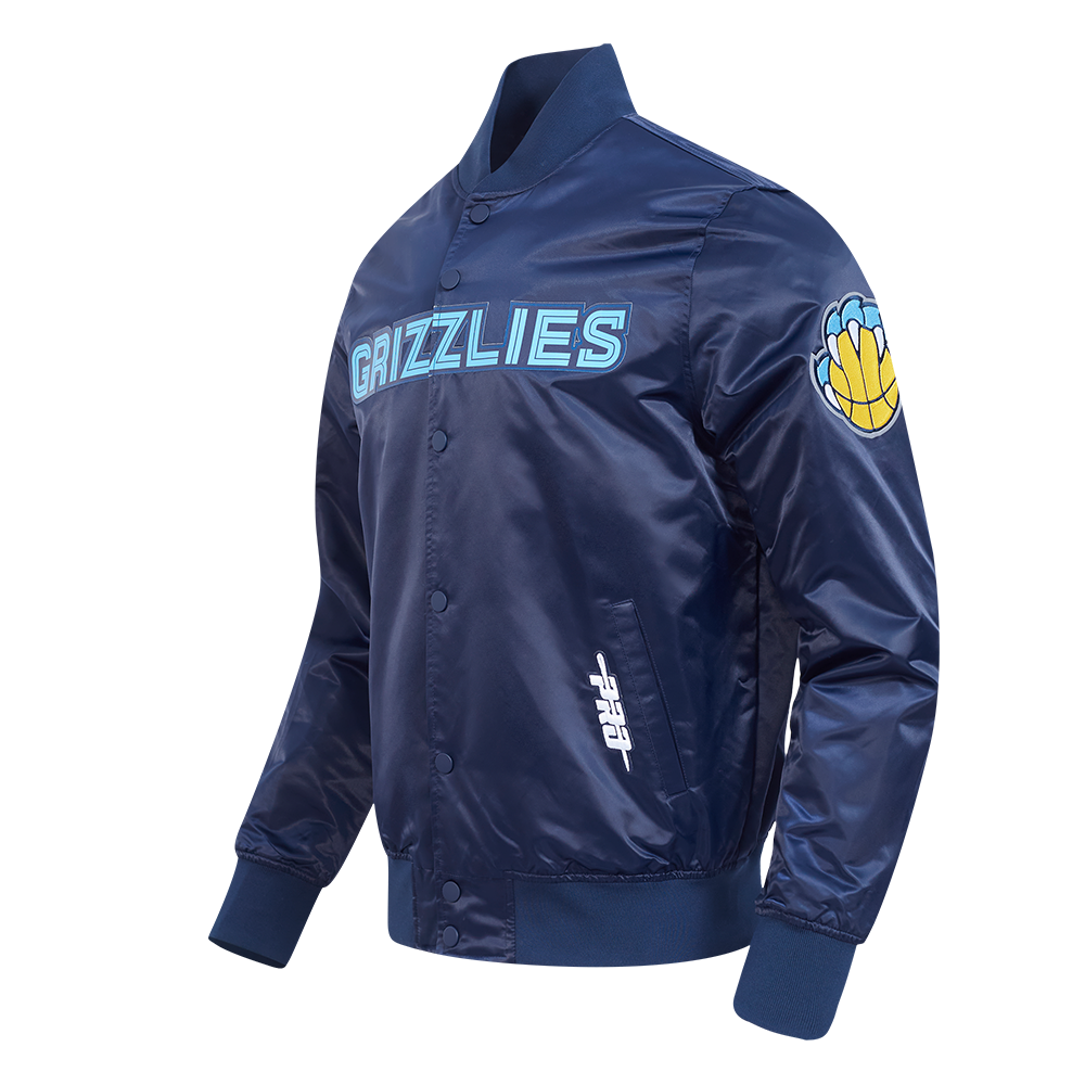 NBA MEMPHIS GRIZZLIES CLASSIC SATIN JACKET (MIDNIGHT NAVY)