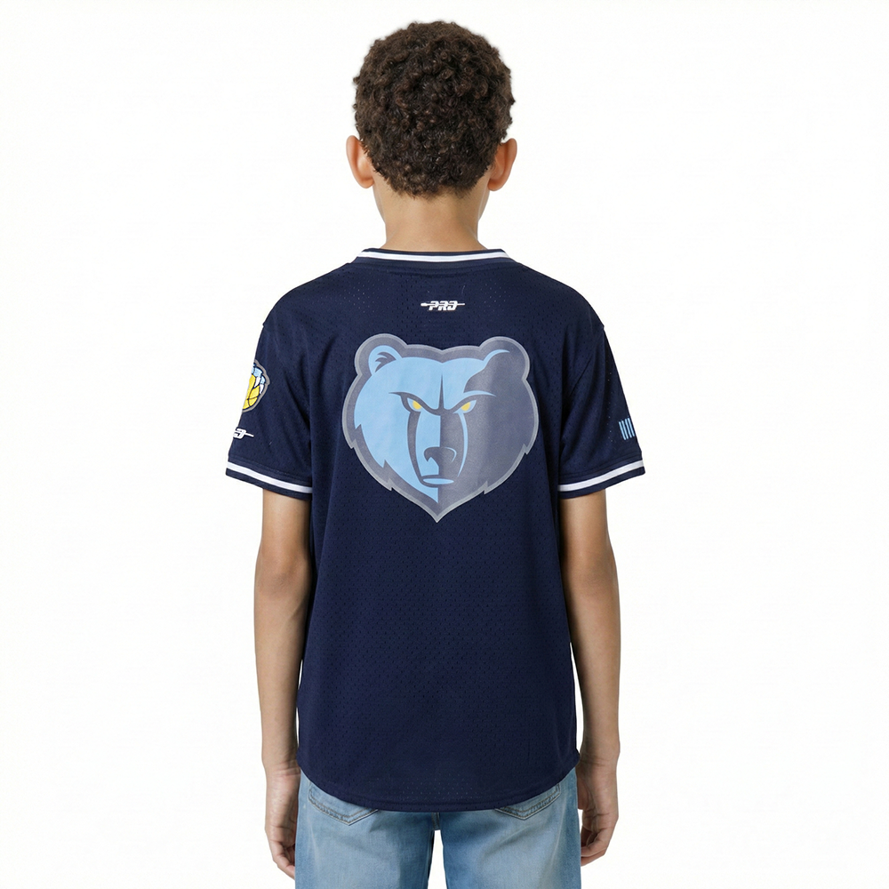 NBA MEMPHIS GRIZZLIES CLASSIC BIG BOYS SHORT SLEEVE MESH TEE (MIDNIGHT NAVY)
