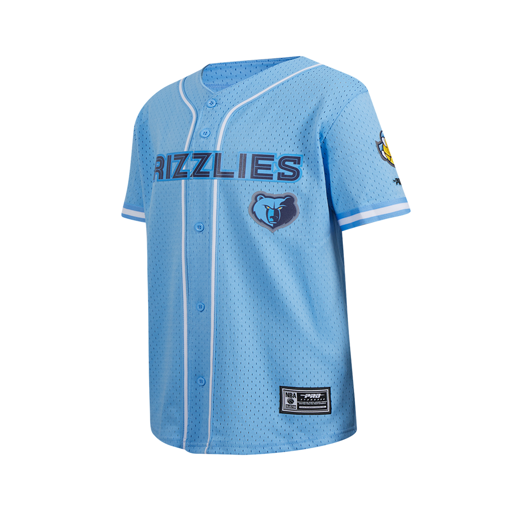 NBA MEMPHIS GRIZZLIES CLASSIC BIG BOYS MESH BUTTON DOWN SHIRT (UNIVERSITY BLUE)