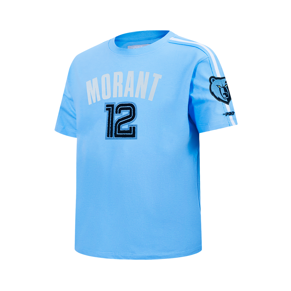 NBA MEMPHIS GRIZZLIES JA MORANT #12 CLASSIC PNN BIG BOY'S SS TAPING TEE (UNIVERSITY BLUE)