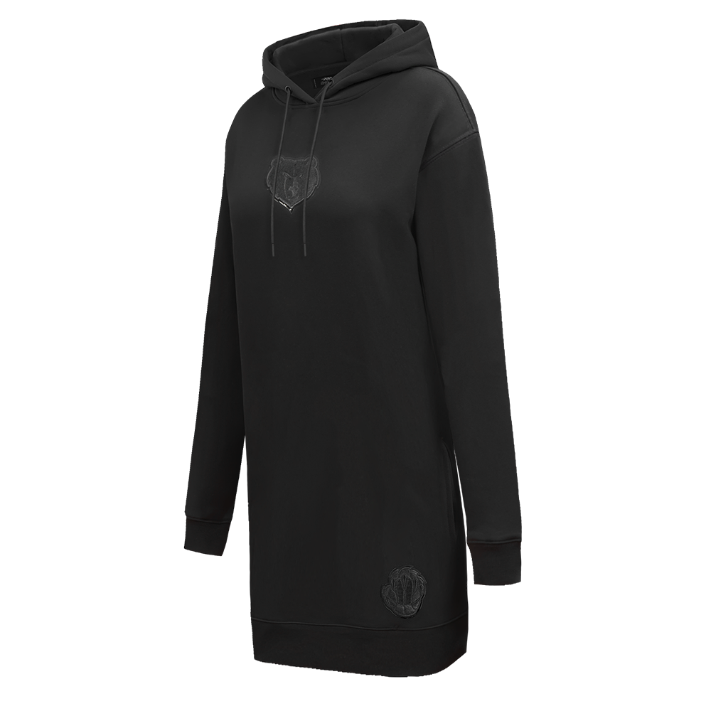 NBA MEMPHIS GRIZZLIES TRIPLE BLACK WOMEN'S FLC HOODIE DRESS (TRIPLE BLACK)