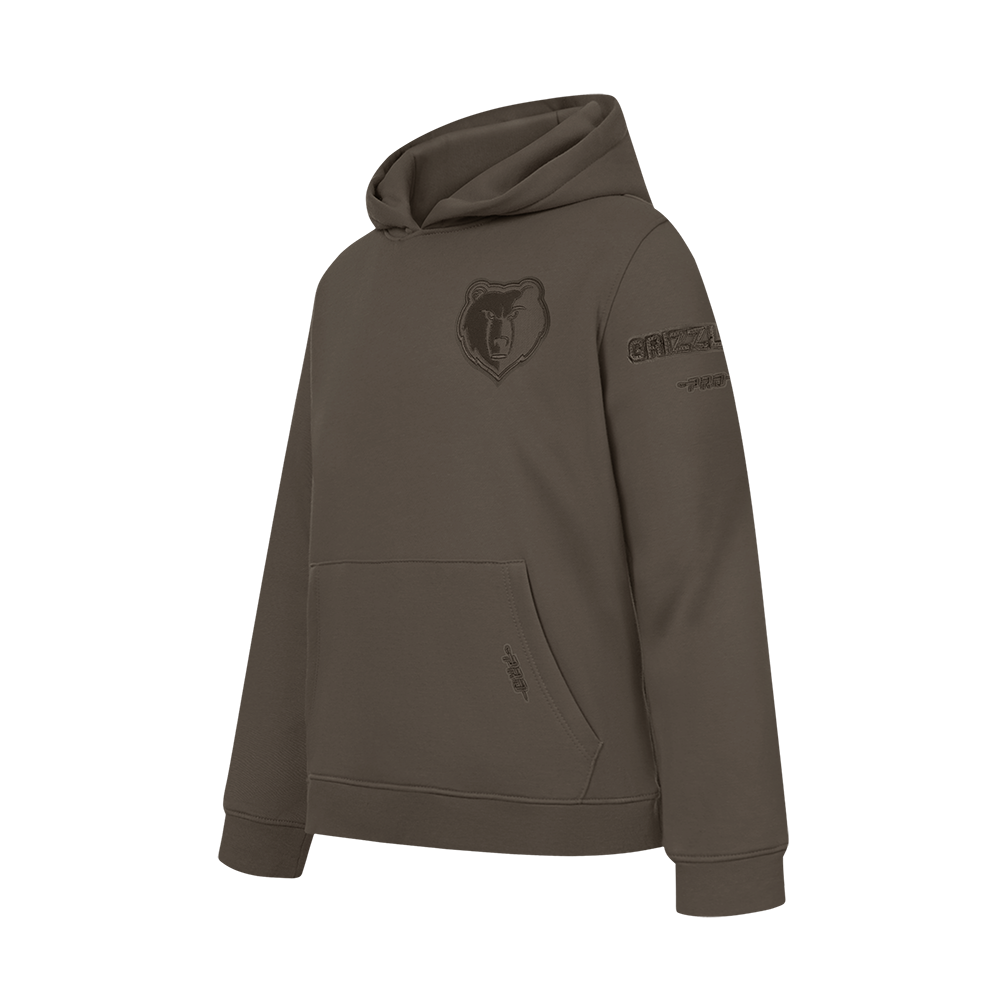 NBA MEMPHIS GRIZZLIES NEUTRAL BIG BOYS FLC PO HOODIE (DARK TAUPE)