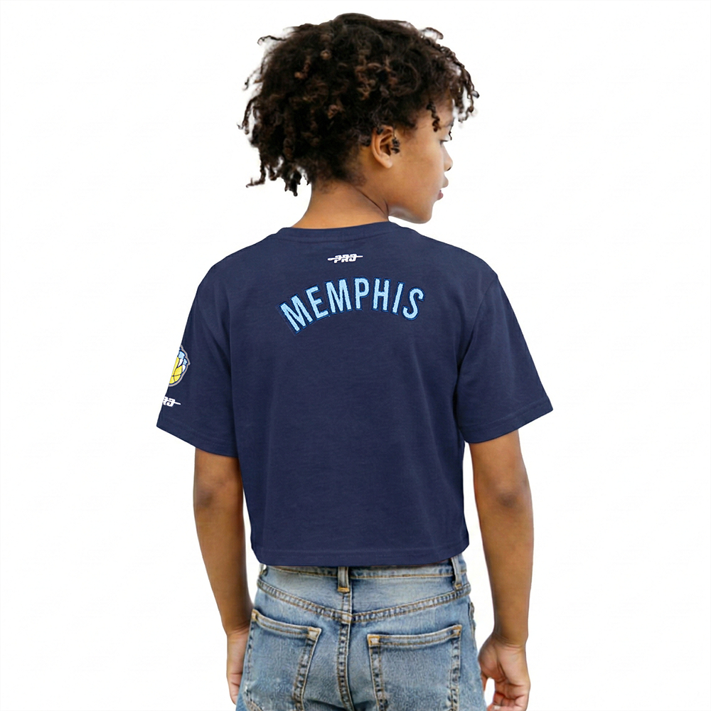 NBA MEMPHIS GRIZZLIES CLASSIC BIG GIRLS SHORT SLEEVE BOXY TEE (MIDNIGHT NAVY)