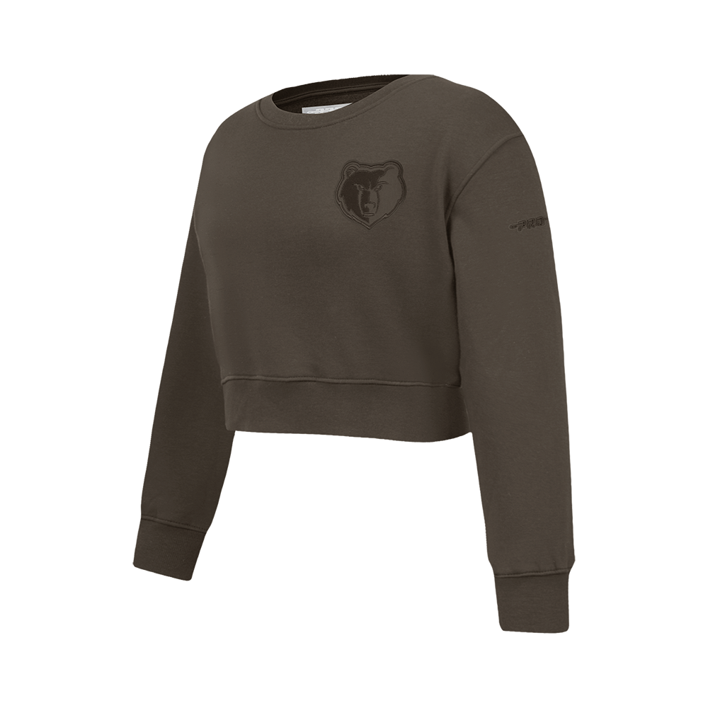 NBA MEMPHIS GRIZZLIES NEUTRAL BIG GIRLS FLC CREWNECK (DARK TAUPE)