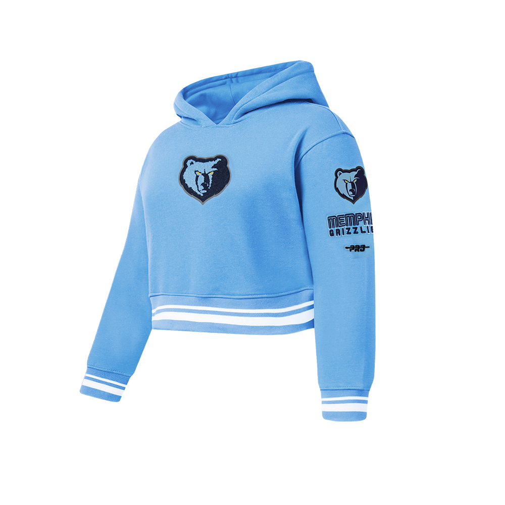 NBA MEMPHIS GRIZZLIES RETRO CLASSIC BIG GIRLS  RIB FLEECE PULLOVER HOODIE (UNIVERSITY BLUE)