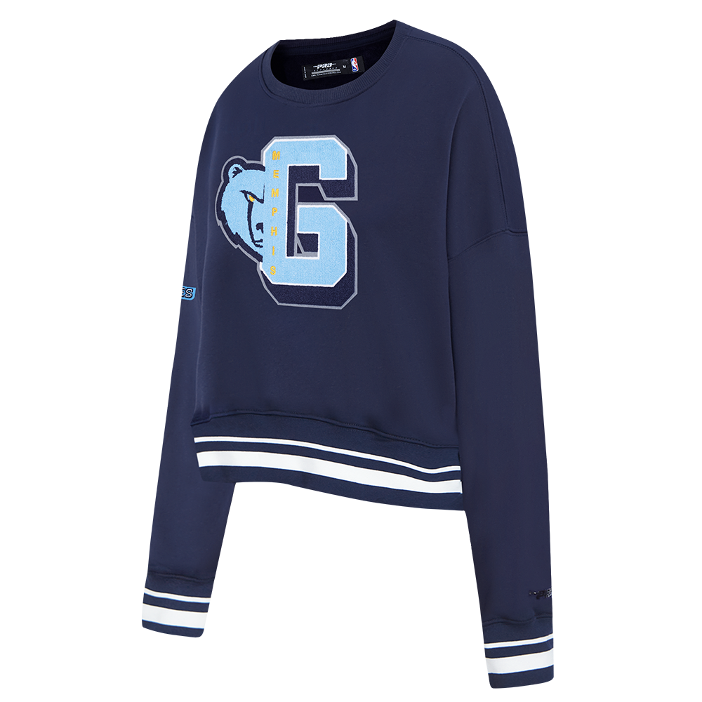 NBA MEMPHIS GRIZZLIES MASHUP WOMEN'S RIB CREWNECK (MIDNIGHT NAVY)