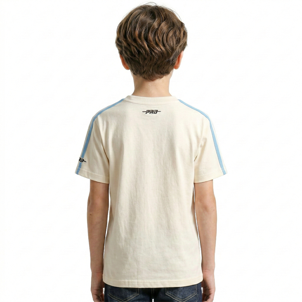 NBA MEMPHIS GRIZZLIES RETRO CLASSIC LITTLE BOYS SHORT SLEEVE TAPING TEE (EGGSHELL/ UNIVERSITY BLUE)